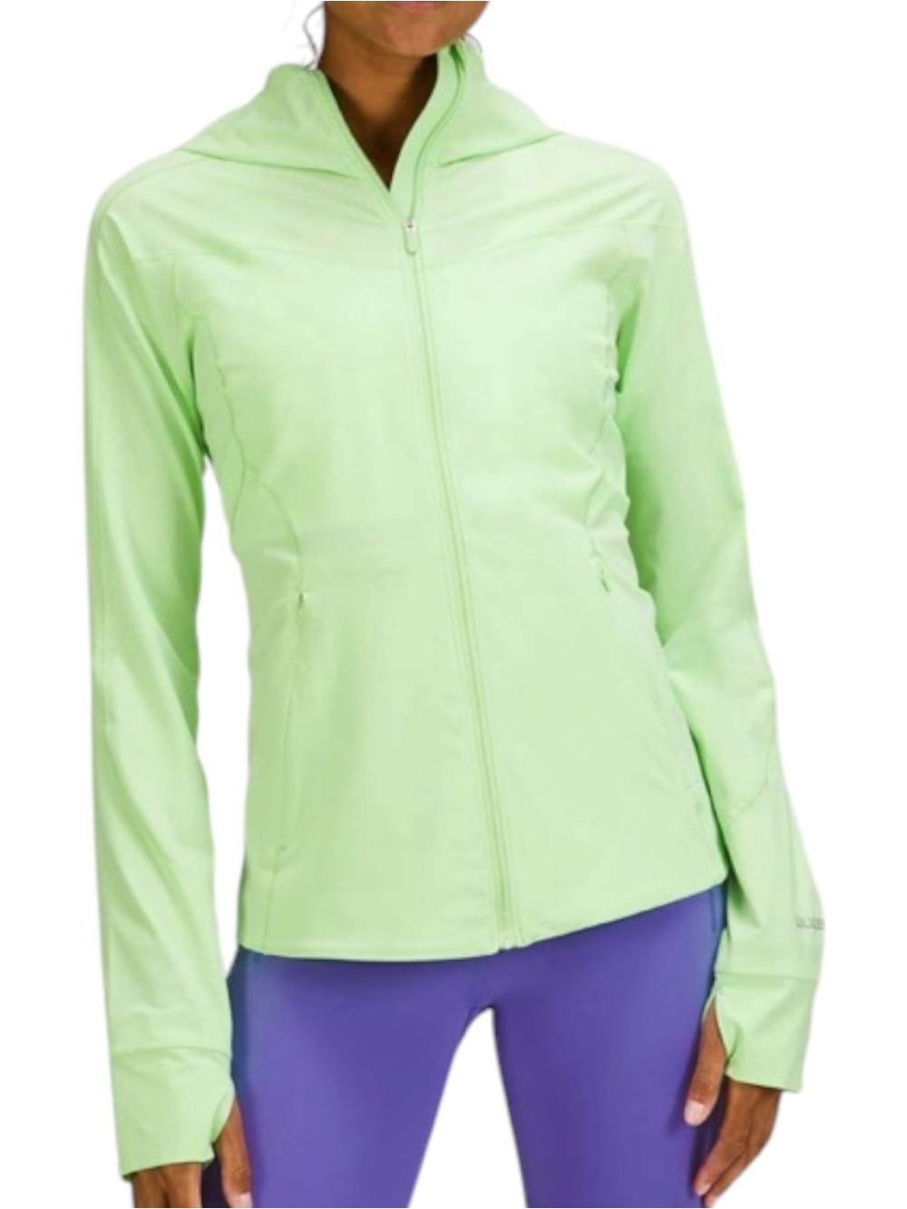 LULULEMON Mist Over Scream Green Light Full Zip Windbreaker Hood Jacket Packable